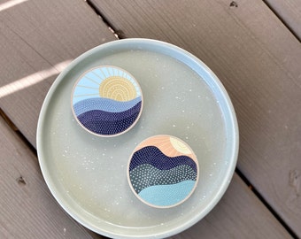 Sunrise sticker- Sunset sticker - North Carolina beach and mountains - Beach Sunset sticker - Water bottle sticker- sewcutebyaddiek