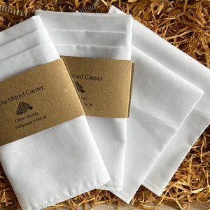 Classic Pure White hankies handkerchiefs Cotton set of 3