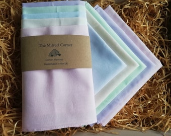 Candy  Pastels Hankies Handkerchiefs - Cotton set 5