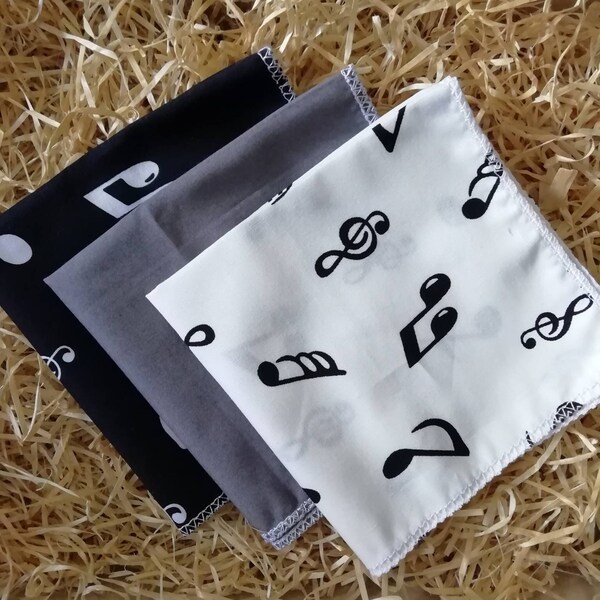 Handkerchiefs Handmade Hankies Musical Notes