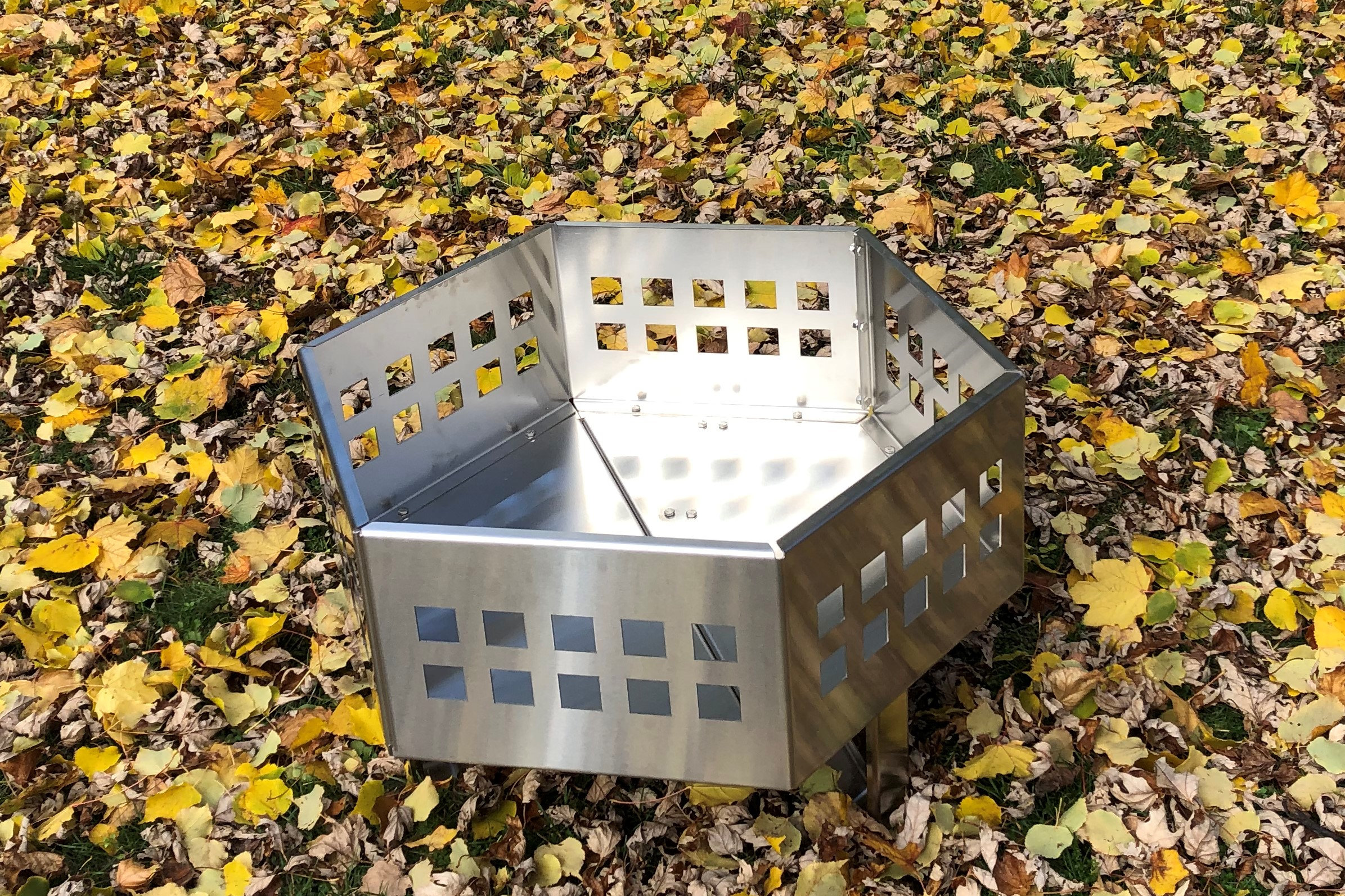 Stainless Steel Fire Pit Geometric Pattern Etsy