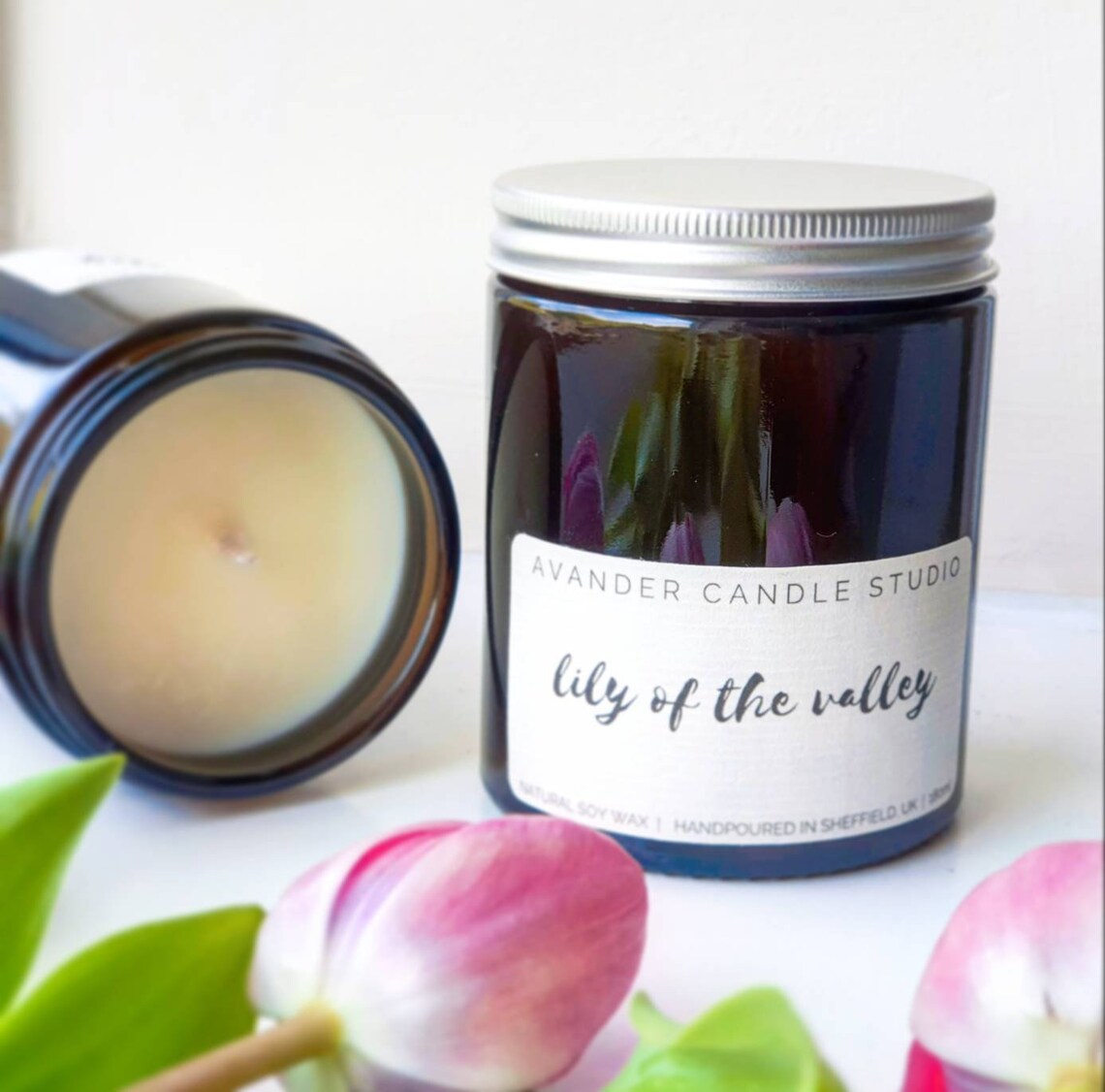 Lily of the Valley Scented Soy Wax Candle. 180ml. Handpoured Etsy