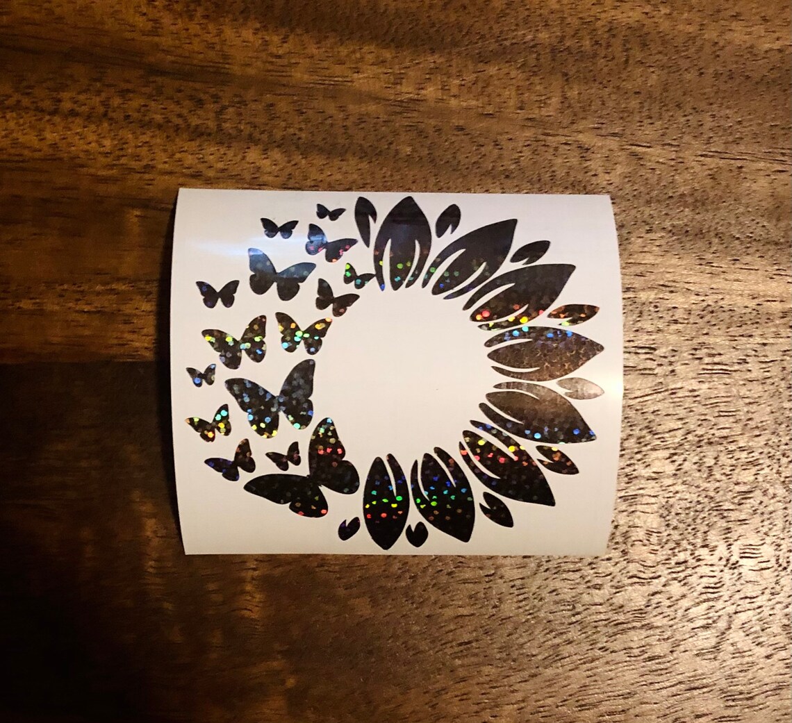 Sunflower Butterfly Decal Etsy