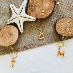 Chain Link Initial Necklace, Gold Link Chain , Gold Initial Necklace, 18K Gold Initial Necklace,  Mirror  Chain Link Necklace