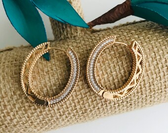 Zircon hoops ,Dainty Hoop Earrings, Lightweight Hoop Earrings, Gold hoops, Hoops earrings, Swarovski Hoop Earrings, Mothers day gift