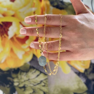 Dainty Turquoise Necklace, Turquoise Necklace,  Dainty Necklace, Delicate Necklace , Gold link Chain Necklace , Elegant Necklace