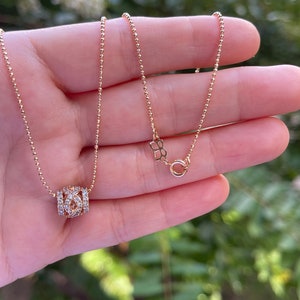 Delicate  Necklace, Dainty Ring Charm Gold Necklace, Zircon Necklace, Elegant Necklace, Dainty Gold Necklace,