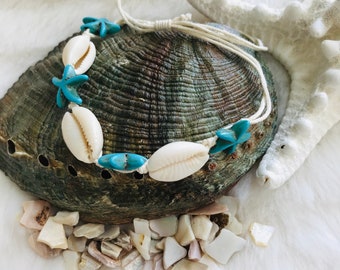 Cowrie Shell Bracelet, Sea Shell Bracelet , Boho jewelry, Sea Star Bracelet , Star Bracelet ,Natural jewelry, Shell jewelry, Boho Jewelry
