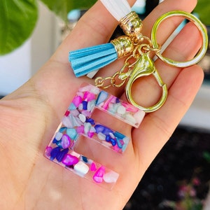 Initial Keychain, Personalized Resin letter keychain, Custom letter resin keychain,  Alphabet keychain resin, Mothers Day Gift