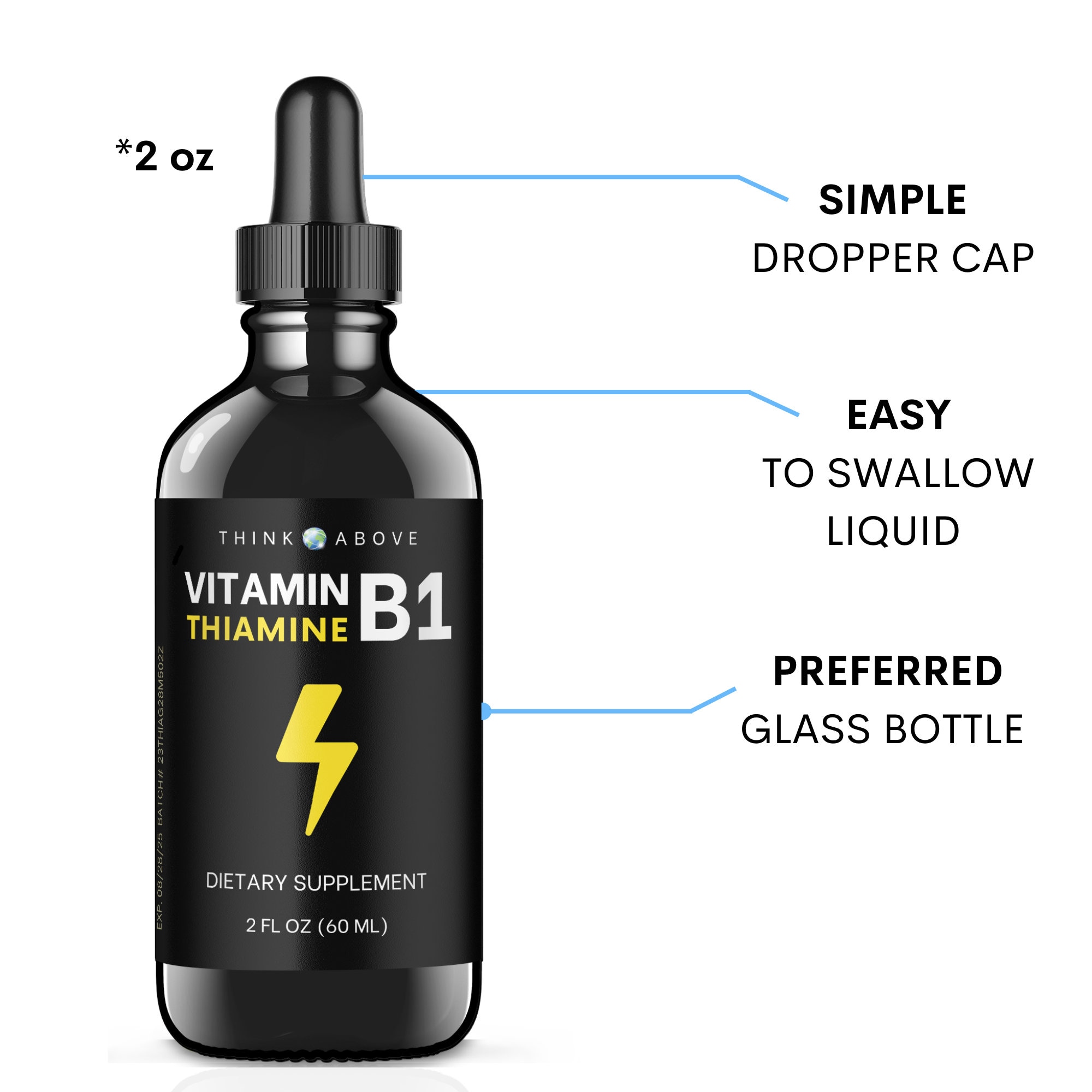 Think Above Vitamin B1 Thiamine Mononitrate Liquid Drops Supplement 2