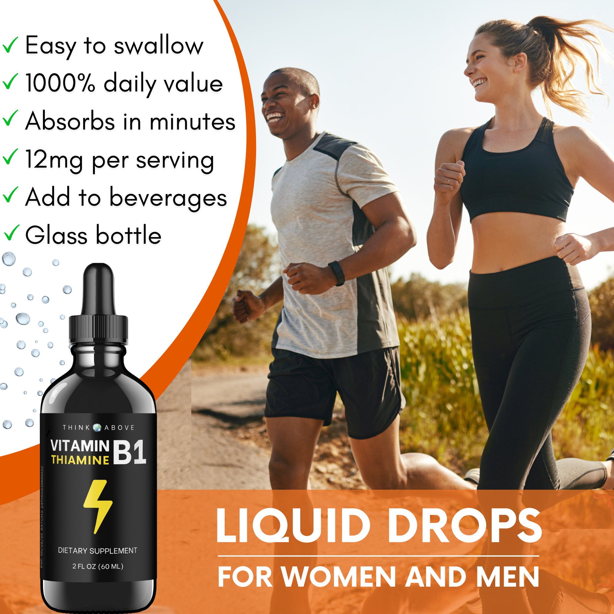 Think Above Vitamin B1 Thiamine Mononitrate Liquid Drops Supplement 2