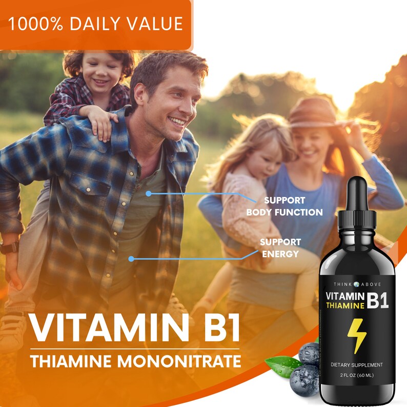 Think Above Vitamin B1 Thiamine Mononitrate Liquid Drops Supplement 2