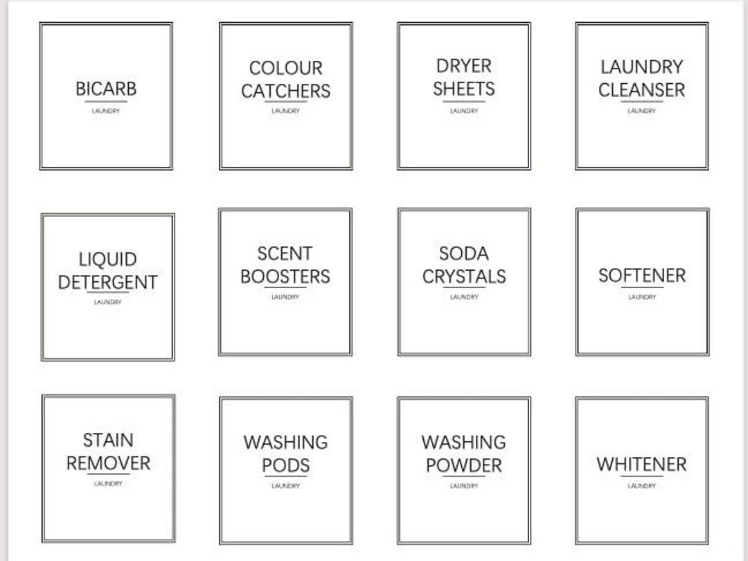 White Laundry Labels for Laundry Storage Jars Waterproof Etsy UK