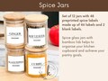 Spice Jars Set - Spice Jars with Bamboo lids Spice Jars with Label Spice Glass Jar set with wooden lids Spice Jar Storage Glass Spice Jars