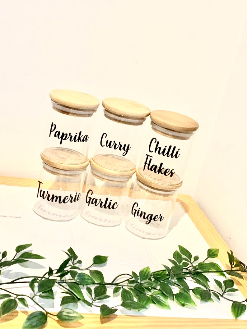 Spice Jars Bamboo Lids Eco Storage Pantry Goals Food Etsy UK