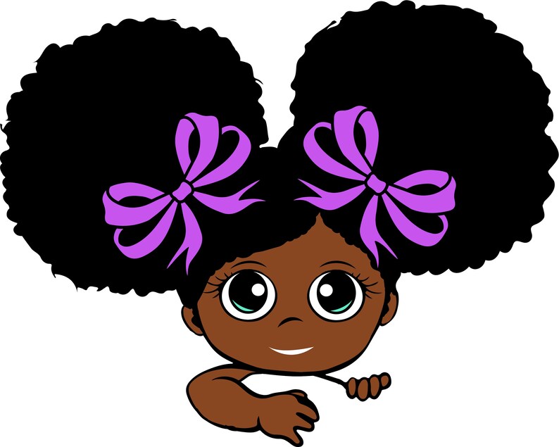 Peekaboo girl African American clipart Cute black African | Etsy