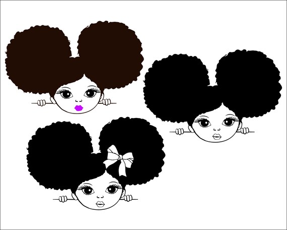 Download Clip Art Art Collectibles Digital Svg Png Eps Jpg African American Svg Black Kid Svg Peekaboo Girl Black History Afro Child Svg Instant Download Dxf