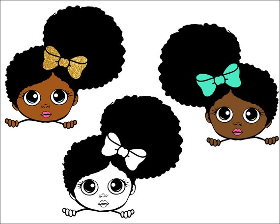 Download Peekaboo Girl African American Clipart Cute Black African Etsy