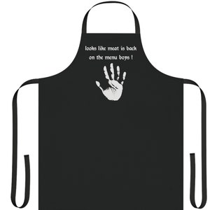 looks like meat is back on the menu boys kitchen apron | funny mens chef apron men's chef's apron | Lord of the Rings fan cookware cookout image 2