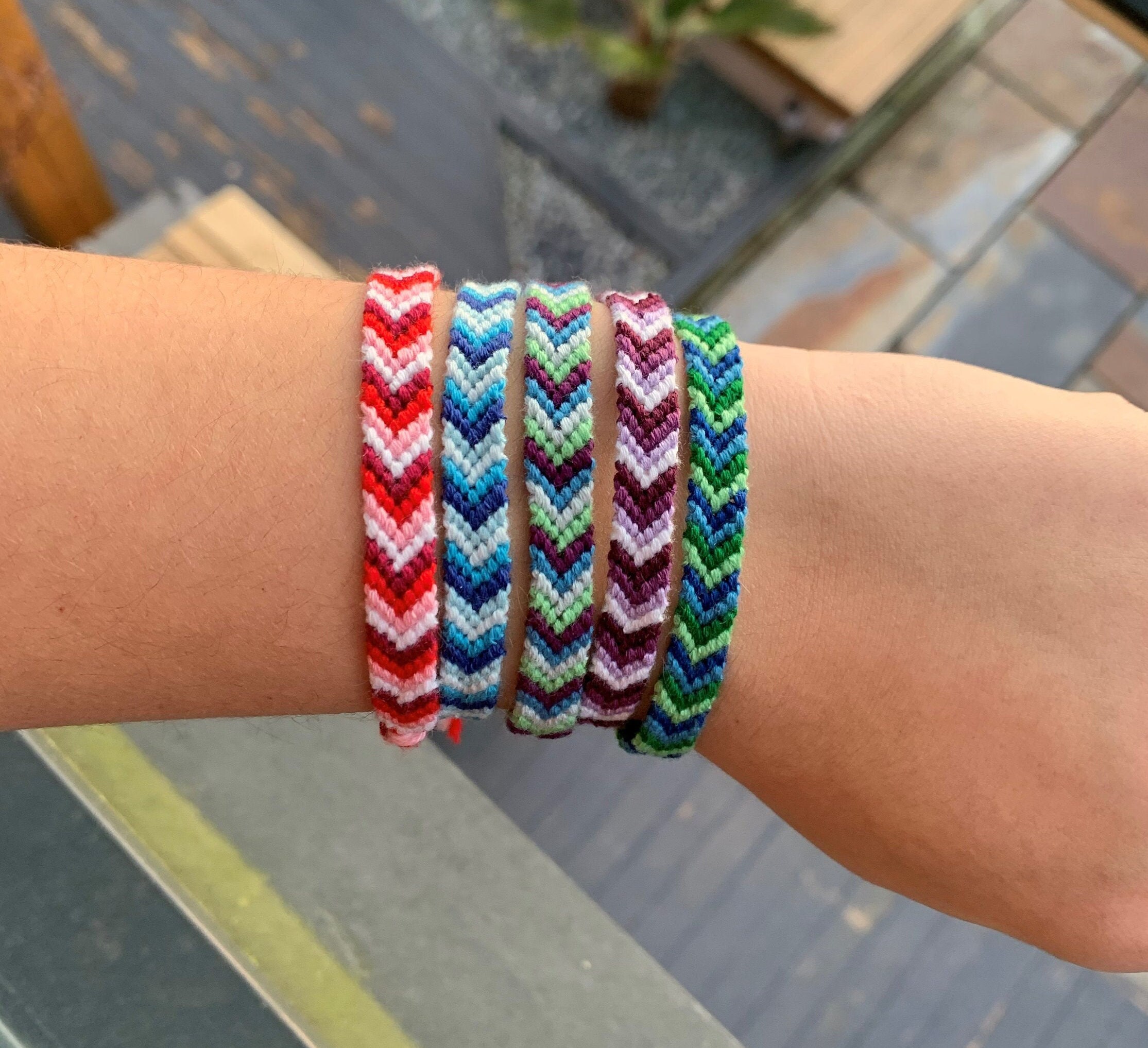 Custom Handmade Woven Adjustable Friendship Bracelets Chevron Etsy