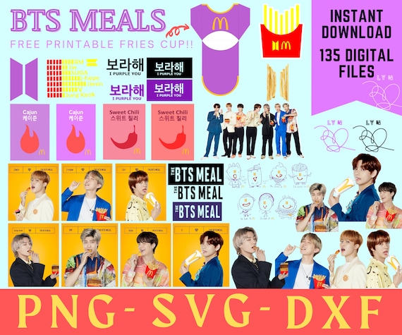 135 bundle bts meals digital download printable bts png etsy