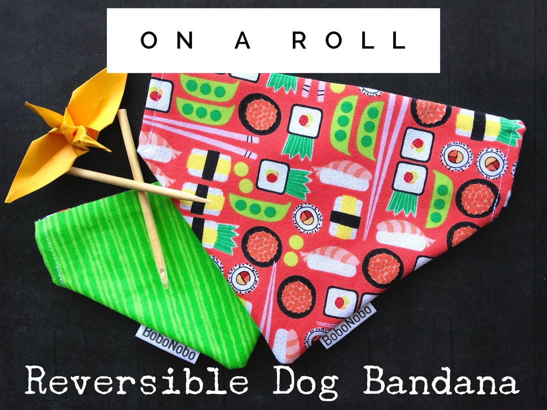 Bandana Pour Chien Motif Hamburger Bleu - Taille Unique Réglable - Pour Petit, Moyen Et Grand Chien