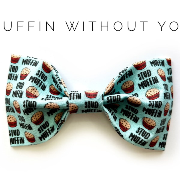 Stud Muffin Bow Tie For Dogs, Valentine's Fun Pet Bowtie, Stud Muffin Dog Bow, New Puppy Gift, Valentines Day Cat Bow Tie, Collar Bowtie