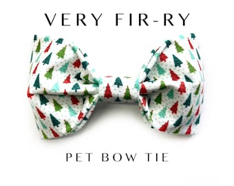 Christmas Tree Bow Tie For Dogs, Winter Girl Dog Bow, Holiday Pet Bow, Christmas Puppy Bowtie, Christmas Bow For Cats, Winter Pet Bow