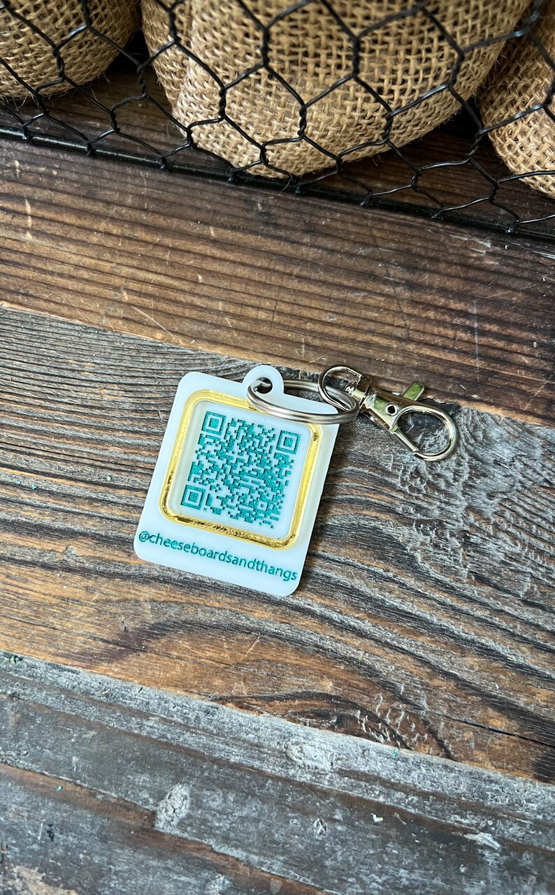 Acrylic QR Code Keychain QR Code Keychain Business Engraved Etsy Canada