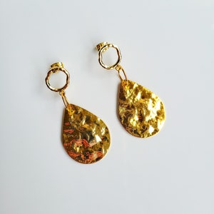 24-carat gold-plated drop dangle earrings