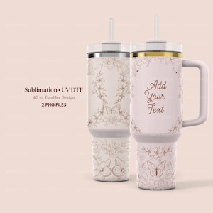 Custom 40oz Stanley Tumbler Wrap, Christian Merch Design Stanley Quencher Full Wrap with Floral Design, Bible Verse Personalized Custom Laser Engraving UV DTF and Sublimation Tumbler Wrap Modern Elegant Design in PNG and SVG for POD Commercial Use