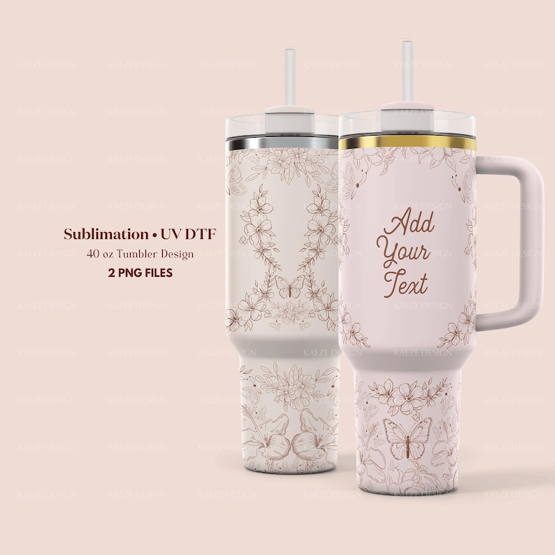 Custom 40oz Stanley Tumbler Wrap, Christian Merch Design Stanley Quencher Full Wrap with Floral Design, Bible Verse Personalized Custom Laser Engraving UV DTF and Sublimation Tumbler Wrap Modern Elegant Design in PNG and SVG for POD Commercial Use