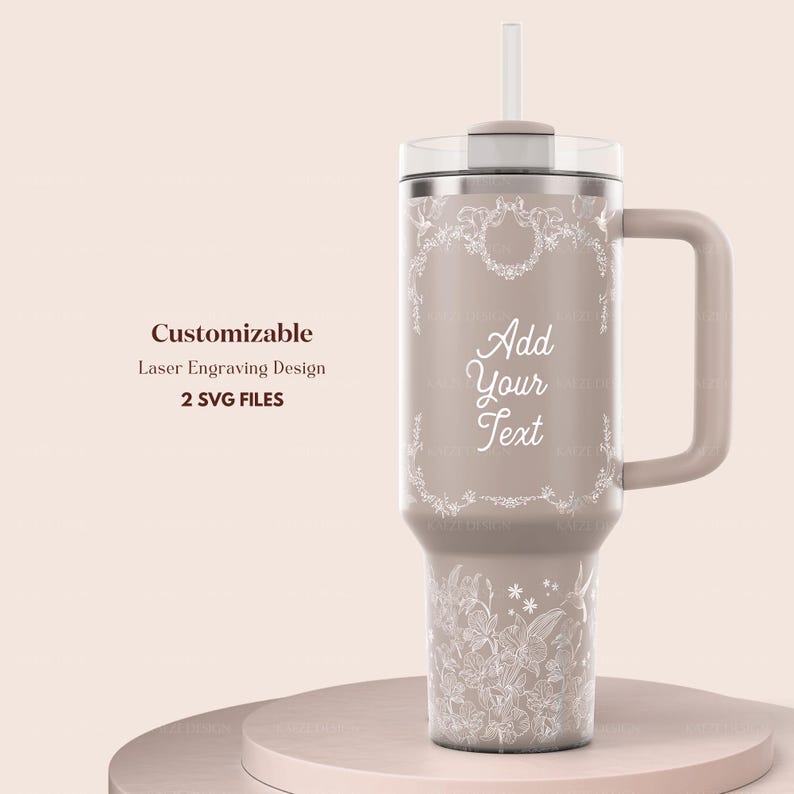 Floral 40 Oz Tumbler Wrap Design | Laser Engraving, UV DTF, Sublimation ...