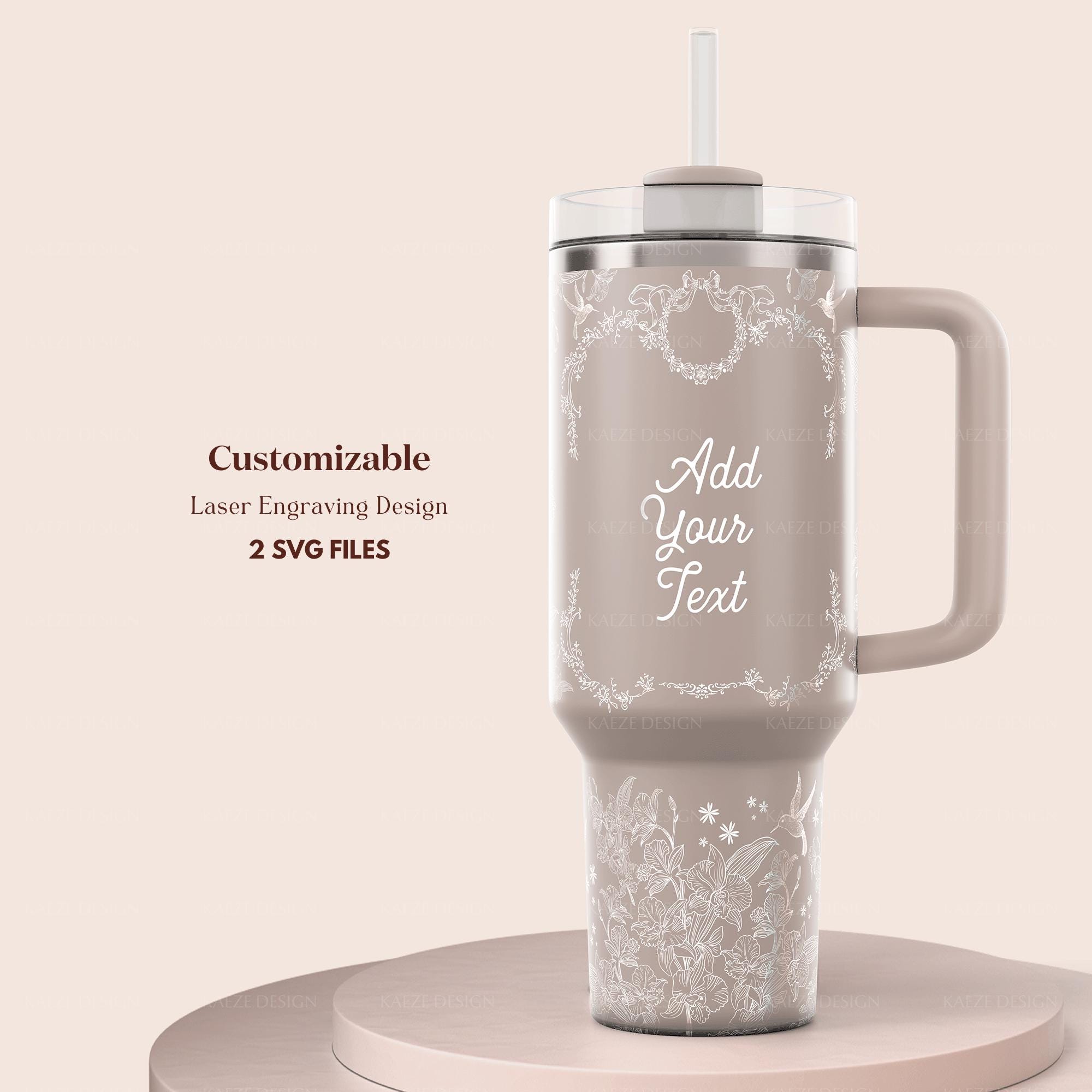 Floral 40 Oz Tumbler Wrap Design | Laser Engraving, UV DTF, Sublimation ...