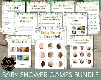 Baby Shower Games Bundle, Coed Baby Shower Games, Coed Baby Shower Games Pack, Coed Baby Shower Game Printable - Instand Download Printable