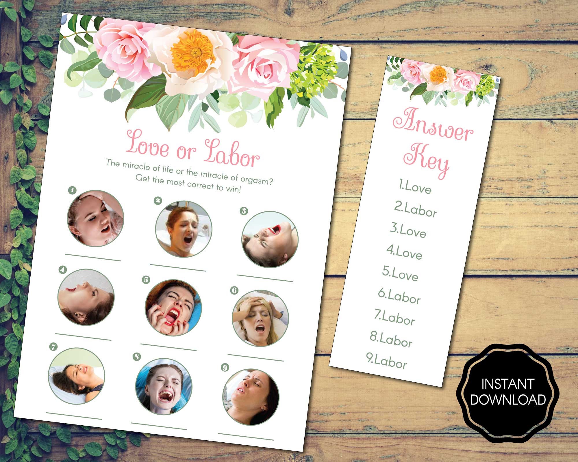 Love Or Labor Baby Shower Game Printable vrogue.co