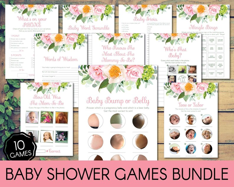 Floral Baby Shower Games, How Old Was The Mom-to-Be, Virtual Baby Shower Game, Zoom Baby Shower Game, Online Baby Shower Game Digital File image 3