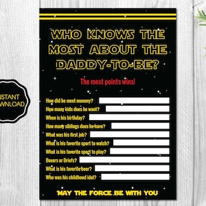 Who Knows Daddy Best, Baby Shower Game For Men, How Well Do You Know the Daddy, Daddy Quiz, Baby Shower Game Printable - Instand Download