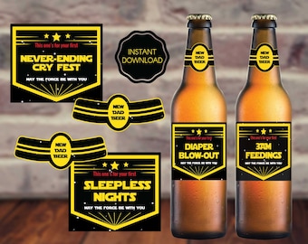 New Dad Beer Labels, First Time Dad Beer Labels, Daddy to Be New Dad Baby Shower Gift, Daddy Milestone Beer - Instant Download Printable
