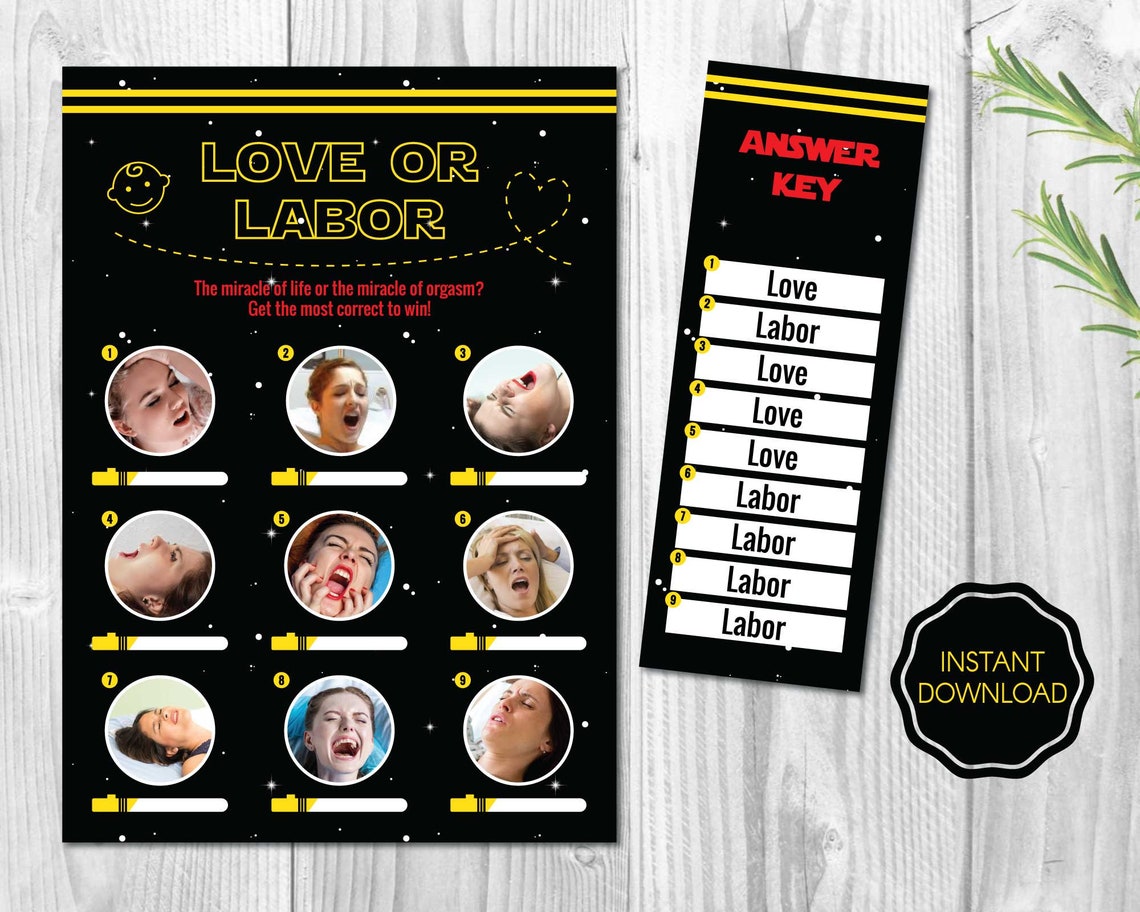 Love Or Labor Baby Shower Game Printable
