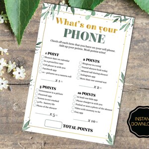 What’s On Your Phone Game, Coed Baby Shower Game, What&#39;s On Your Cell Phone Baby Shower Game, Unisex Game - Instant Download Printable