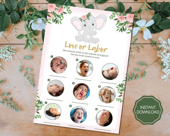 Baby Shower Game Love or Labor Baby Shower Labor or Love | Etsy