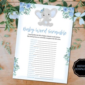 Baby Word Scramble, Virtual Baby Shower Word Scramble Game, Zoom Baby Shower Game, Fun Baby Game, Baby Shower Game Printable | Digital File