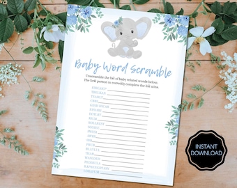 Baby Word Scramble, Virtual Baby Shower Word Scramble Game, Zoom Baby Shower Game, Fun Baby Game, Baby Shower Game Printable | Digital File