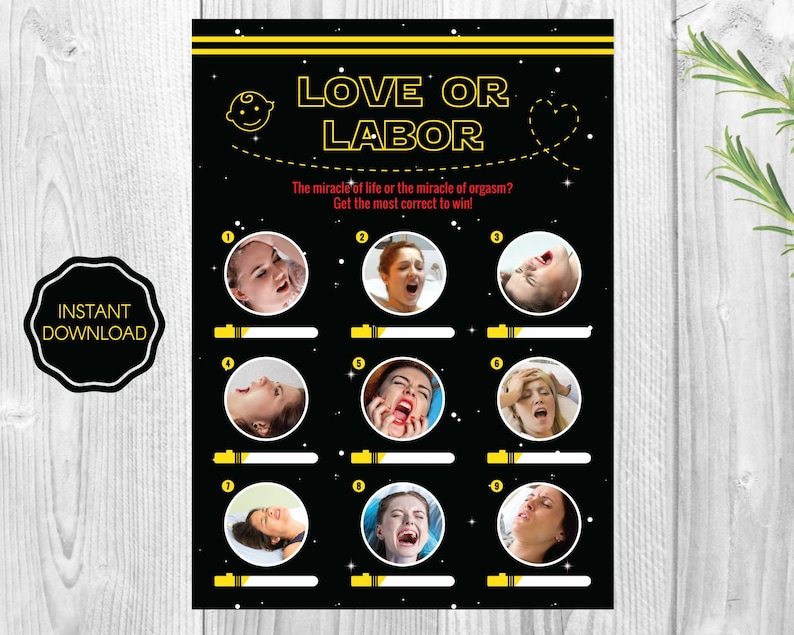 Love or Labor Baby Shower Game for Men Labor or Love Baby - Etsy