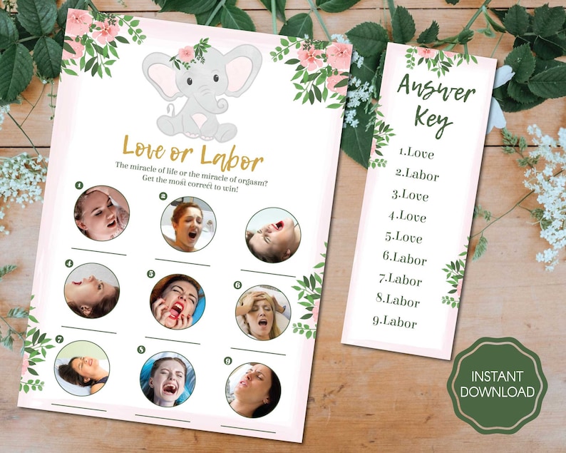 Baby Shower Game - Love or Labor Baby Shower, Labor or Love Baby Shower ...