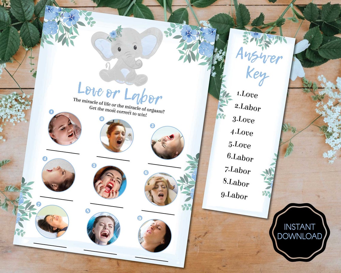 Baby Shower Game Love or Labor Baby Shower, Labor or Love Baby Shower
