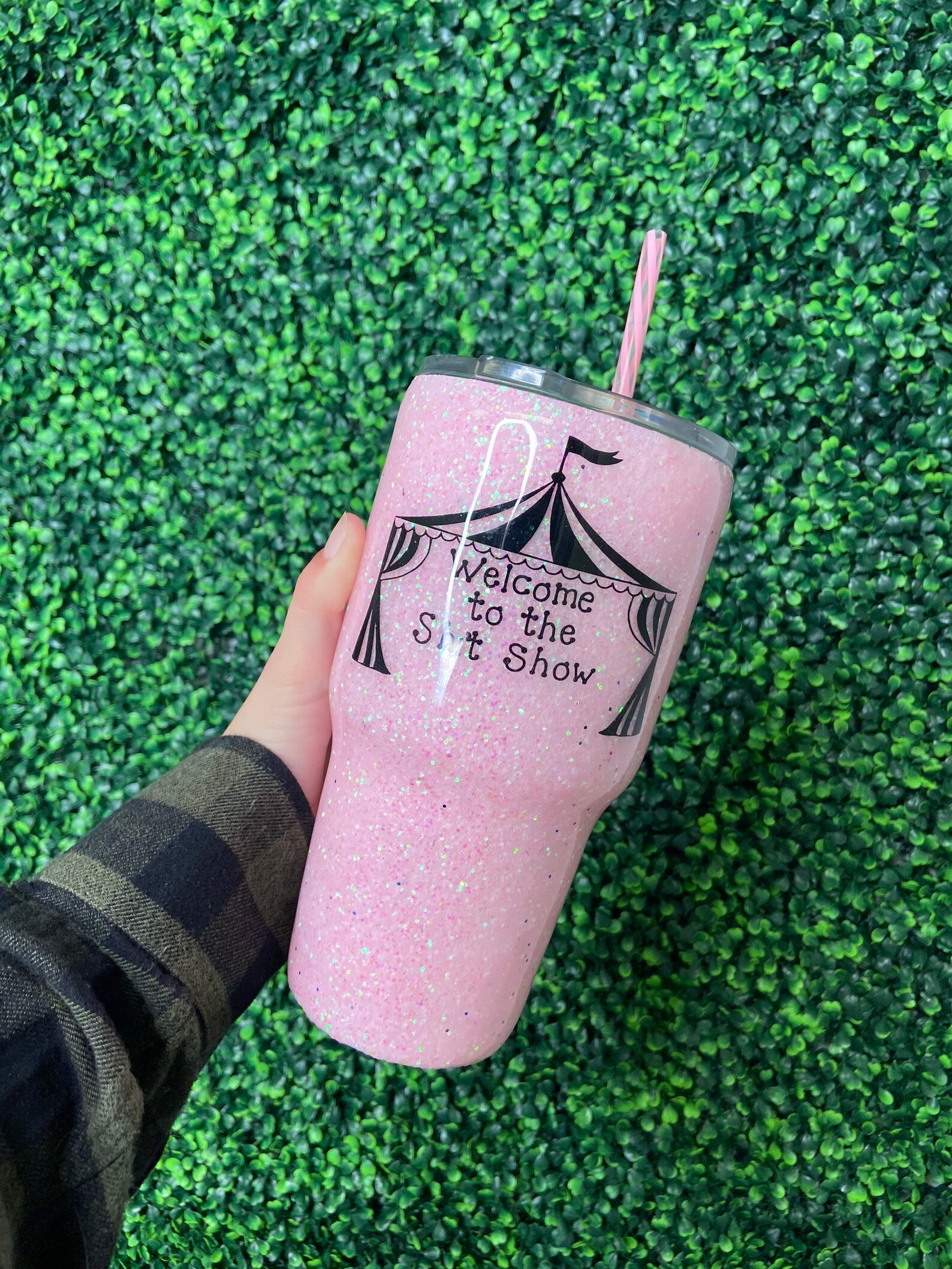 Glitter circus tumbler Etsy