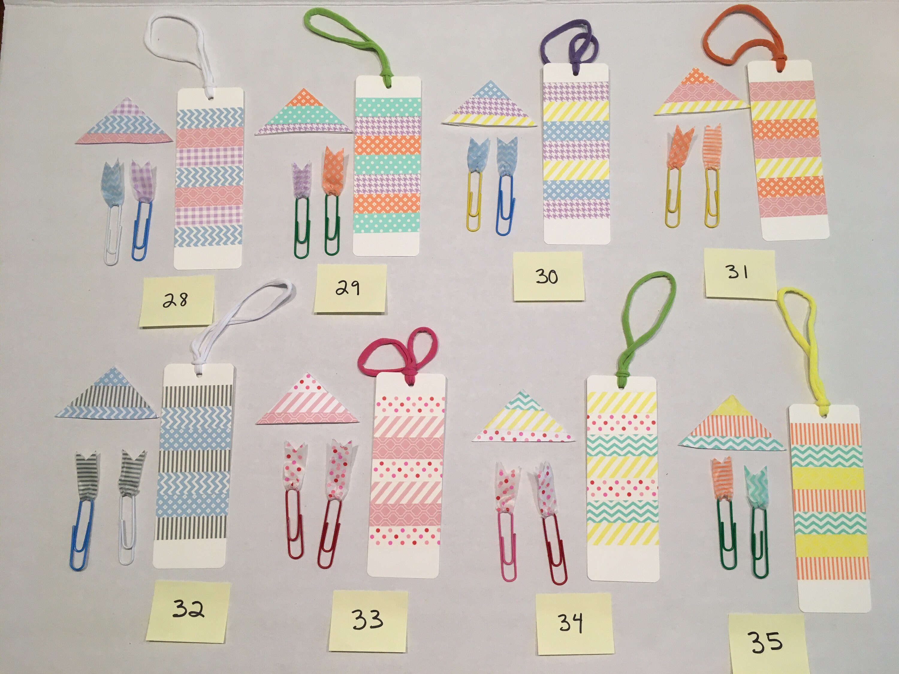 Washi Tape Bookmark Bundle 1 Bookmark, 1 Corner Bookmark and 2 Paper