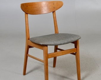 1 of 6 Danish teak wood chair by Farstrup Møbler, 60s 70s, Midcentury furniture, designer Dining Chair, made in Denmark, scandi japandi